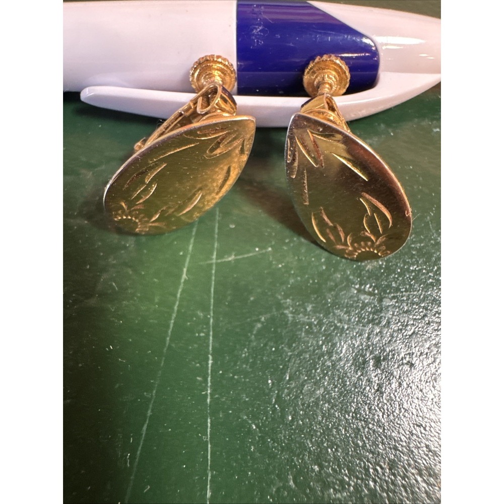 Vintage Napier Screw On Gold Earrings